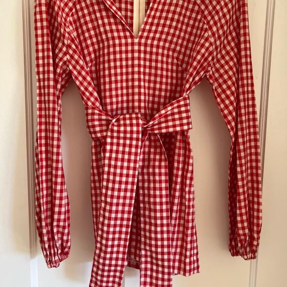Deadstock red gingham tunic size XS-S - Picture 2 of 5